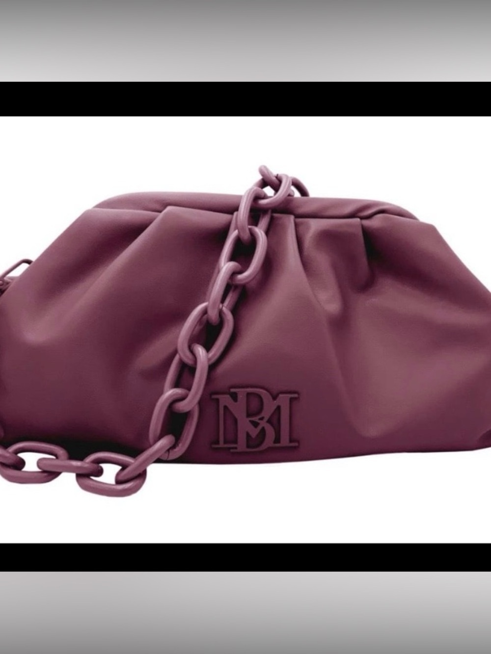 Badgley Mischka Plum Knot Chain Shoulder Bag